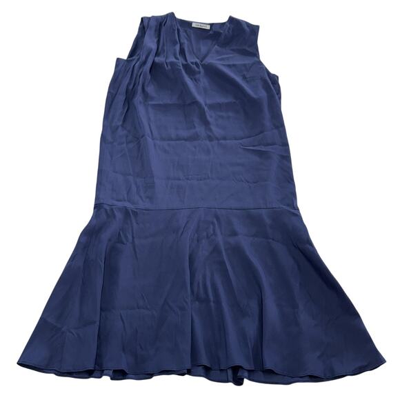 Cacharel Dress Womens 34 X Small Blue Silk Flounce Hem Midi Elegant France - Picture 1 of 7
